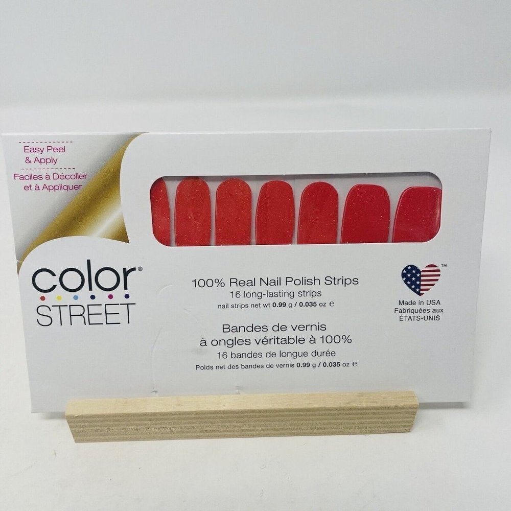 Color Street 100% Real‎ Nail Polish Strips Heat Wave Orange Shimmer 16 Pieces